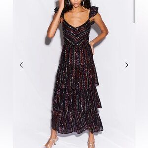 Saylor Quintana Dress sequin Tiered Maxi Dress